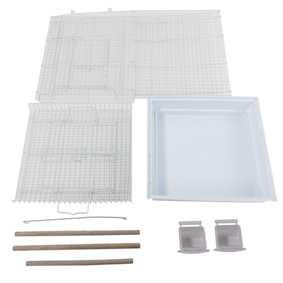 

Ktaxon Pet Supplies 23in Bird Cage W Open Play Top- Ideal For Parakeets Small Birds- White