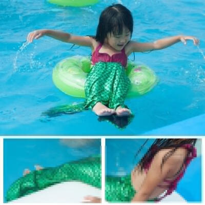 

Girls Little Mermaid Swimmable Swimming Princess Costume Swimsuit Bikini Set