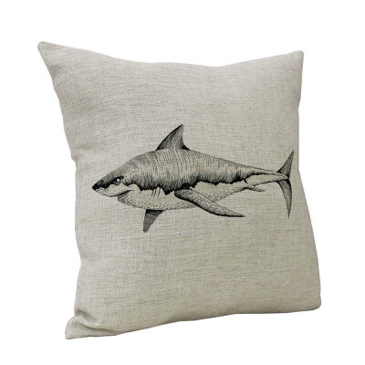 

Siaonvr Fish Vintage Cotton Linen Throw Pillow Case Cushion Cover Home Sofa Decor