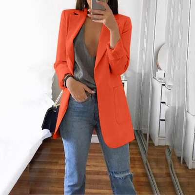 

Toponeto Women Autumn Winter Long Sleeve Office Coat Cardigans Suit Long Jacket