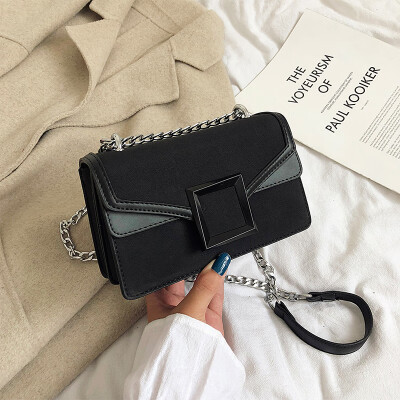 

Chic texture chain bag fashion frosted small square bag new 2019 Korean version of Joker shoulder slung womens bags