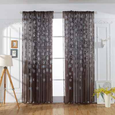 

〖Follure〗1PCS Christmas Snowflake Curtain Tulle Window Treatment Voile Drape Valance