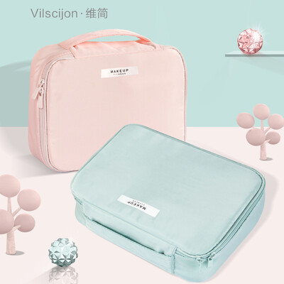 

Vilscijon Victorian Korean cosmetic bag portable cosmetic storage bag multi-function travel storage bag wash bag small gray 2605