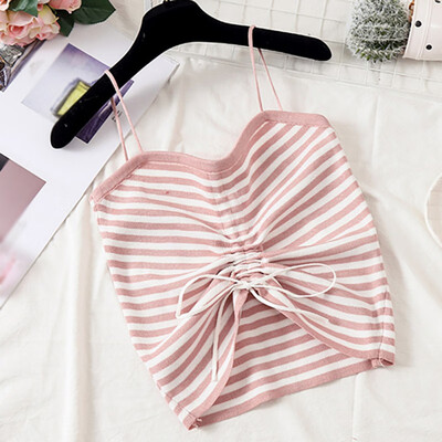 

Casual Women Camis Summer Casual Basic Sexy Versatile Slim Stripes Print Sling Autumn Bottoming Stretch Camisole Tops