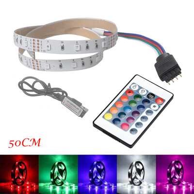 

〖Follure〗50CM USB LED Strip Light TV Back Lamp 2835RGB Colour ChangingRemote Control