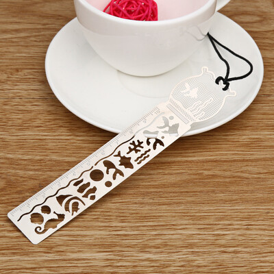 

〖Follure〗Metal Hollow Ultra-thin Ruler Study Bookmark Drawing School Office Tools
