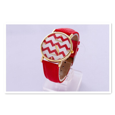 

New wave pattern belt watch water ripple ladies casual watch tide brand student fashion personality leisure watch