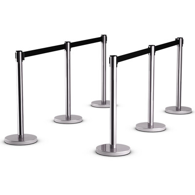 

6 pcs Retractable Stanchion Posts Queue Pole
