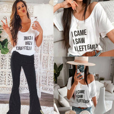 

Women Loose Short Sleeve Cotton Casual Blouse Shirt Tops Fashion Summer T-shirt