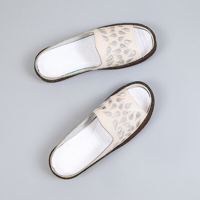

Mothers sandals flat soles Roman shoes soft soles summer comfort Baotou semi-slippers hollow shoes for pregnant women