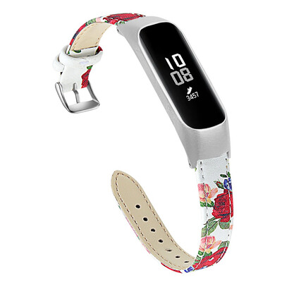 

ECSEM Metal Frame Leather Strap for Samsung Galaxy fit-e SM-R375 Smart Watch Bands for Kids Women Men