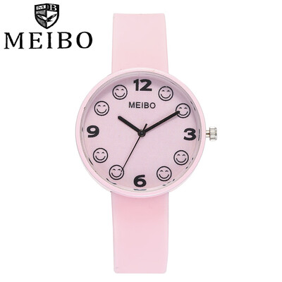 

MEIBO Women Dress Watches 10 Colors Fashion Canvas PU Leather Band Number Quartz Wrist Watch relogio feminino orologi donna 533