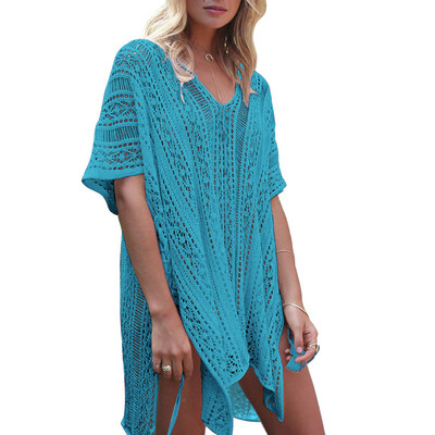 

Roseonmyhand Women Bathing Beach Cover Up Dress Bikini Swimsuit Swimwear Crochet Smock