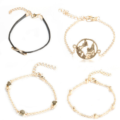 

Women Fashion Love Heart Shape Heart Link Jewelry Handmade Chain Bracelet