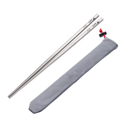 

230x55mm Ti5633 Titanium Solid Square Handle Chopsticks Camp Picnic Tableware