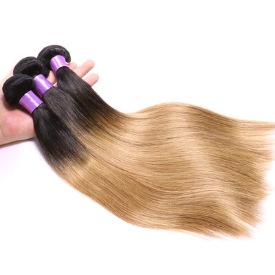 

i-Dishy Hair Products Pre-colored Peruvian Hair Straight Silky 100 Human Hair 3 Bundles Colored Hair 1B27 Non Remy Hair