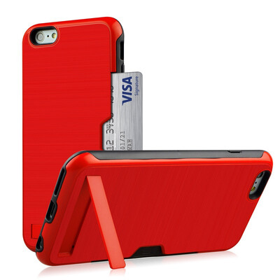 

Card Holder Case Apple iPhone 6 6 6S Plus Hybrid Bumper Case iPhone 6S 6 Plus iphone6s Armor TPU Cover 55"
