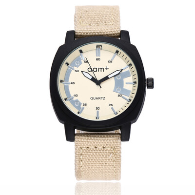 

Simple double-scale mens watch sports military ribbon