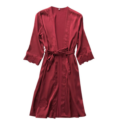 

Toponeto Sexy Lingerie Women Silk Lace Robe Dress Babydoll Nightdress Sleepwear Kimono