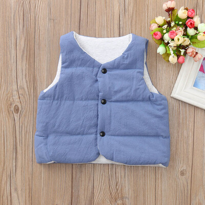 

Toddler Baby Girls Boys Sleeveless Solid Warm Vest Kids Clothing