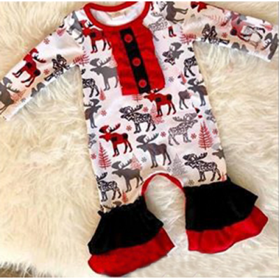 

Newborn Kid Baby Girl Deer Clothes Jumpsuit Romper Bodysuit Playsuit Xmas Outfit