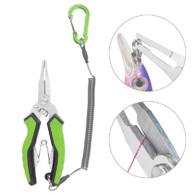 

Fishing Pliers Braid Lines Cutters Split Ring Pliers Hook Remover Fish Holder with Sheath&Lanyard