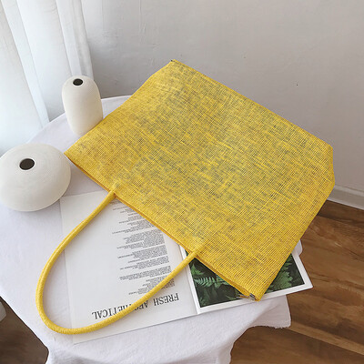 

New straw bag 2019 literary student shoulder tote bag female simple wild small fresh college wind big bag