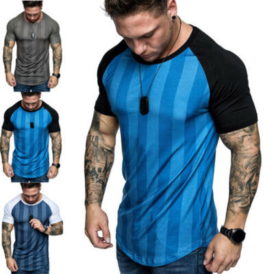 

Mens Gym Hot Summer Slim Fit Casual Short Sleeve Muscle Tee Tops T-shirt Blouse