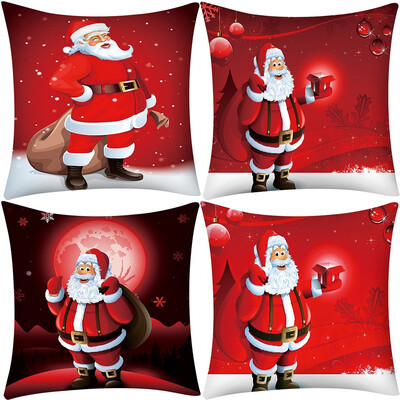 

Siaonvr Merry Christmas Print Pillow Case Polyester Sofa Car Cushion Cover Home Decor