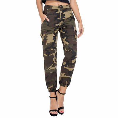 

Womens Camo Cargo Trousers Pants Outdoor Military Army Combat Camouflage Sports