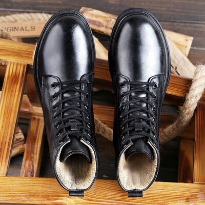 

Winter cowhide cross-country large size leather boots high help Martin boots mens boots mens desert boots fashion European station mens shoes