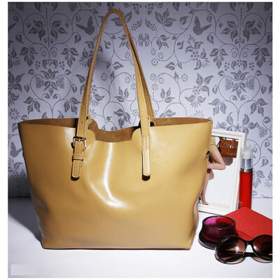 

New spring summer Europe&large capacity shoulder bag soft leather shoulder bag fashion handbag street handbag beach