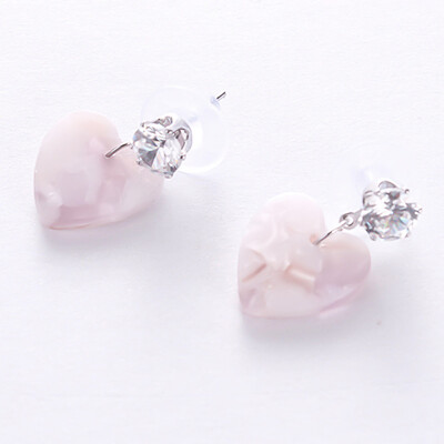 

Newest Fashion Earring Cute Rhinestone Heart Shaped Stud Earring Handmade Earring for Women
