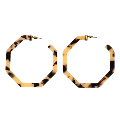 

WOWSHOW Fashion Geometric Octagon Hexagon Hoop Earrings for Women Girls