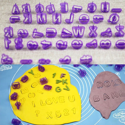 

40PCS Alphabets 26 English Letters Plastic Cookie Mold Cutter Purple Handmade Craft DIY Tools