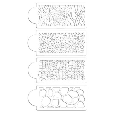 

4X Animals Skin Cake Stencil for Wedding Fondant Cake Decorating Tool Mold