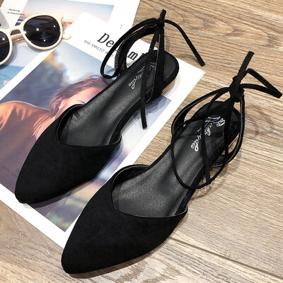 

Chic fairy shoes in spring&summer sexy pointed bag head low heel wrist tie ins sandals