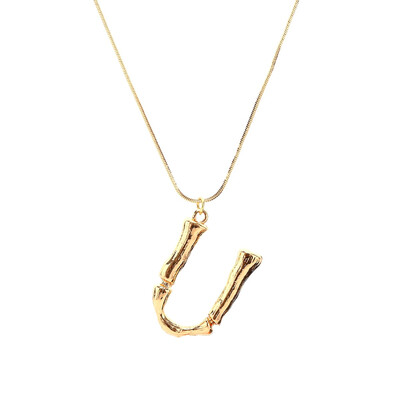 

Gold Letter Necklace Hot Fashion Vintage Jewelry Hyperbole Big English Letter Pendant Gold Chain Dangle Necklace For Women Gift