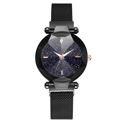 

2019 Hot Sale Starry Sky Watch Womens Luxury Magnet Buckle Quartz Wristwatch Geometric Surface Female Luminous Clock for Gifts