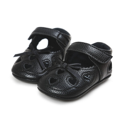 

New Girls Cute Heart-shaped Hollow Out Princess Style Bowknot Infant Toddler Shoes First Walkers Baby Shoes
