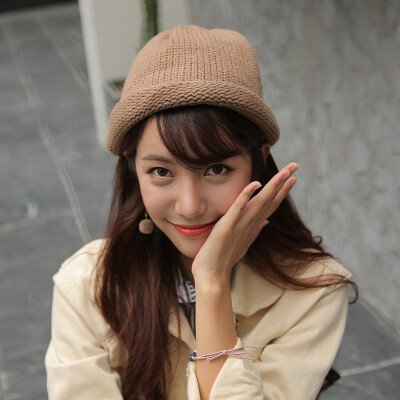 

Hat Lady Autumn Winter Korean Edition 100-band Wool Hat Student Street Warm Knitted Hat Leisure Ear Protector Head Cap Male