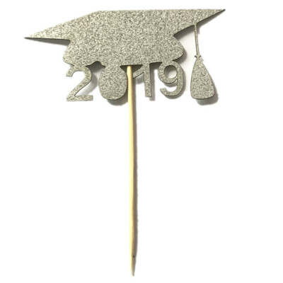 

10 Pieces Bamboo Stick Cupcake Toppers 2019 Graduation Cap Graduation Cupcake Topper Decoration For Home Party Shiny Beautiful