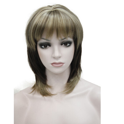 

Strong Beauty Synthetic Wigs Medium Long Straight Ombre Womens Full Wig With Bangs