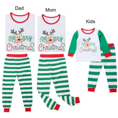 

Christmas Family Matching Pajamas Set Dad Mum Kids Baby Xmas Sleepwear New