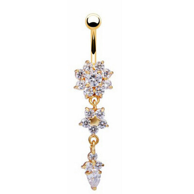 

Body Piercing Jewelry High Quality Medical Steel Flowers Navel Buckle