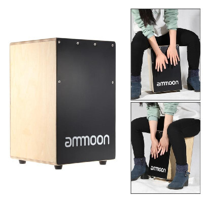 

ammoon Wooden Cajon Hand Drum Children Box Drum Persussion Instrument with Stings Rubber Feet 23 24 37cm