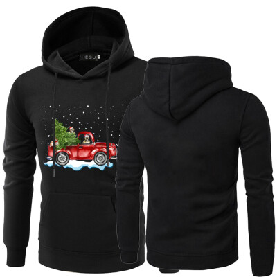 

New Arrival Men Printed Hoodie For Christmas Casual Long Sleeve Hooded Graphic Sweatshirt For Male