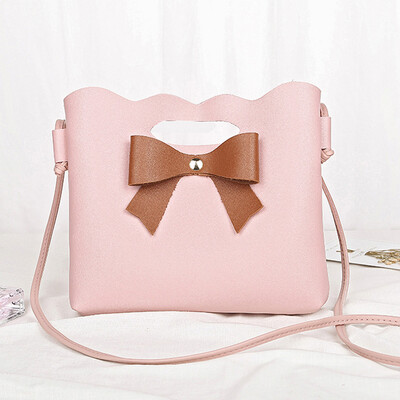 

Tailored Fashion Women Bowknot Crossbody Bag Shoulder Bag Messenger Bag Bucket Bag Pink