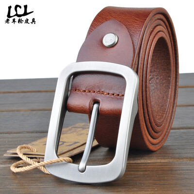

Mens first layer cowhide casual wild belt Korean version of the Japanese word buckle leather belt lp2014007