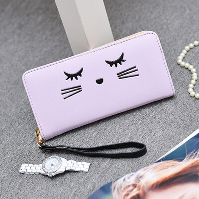 

Tailored Women Wallets Cat Pattern Purse Clutch Wallet Cute Cartoon Girl Money Bag BK